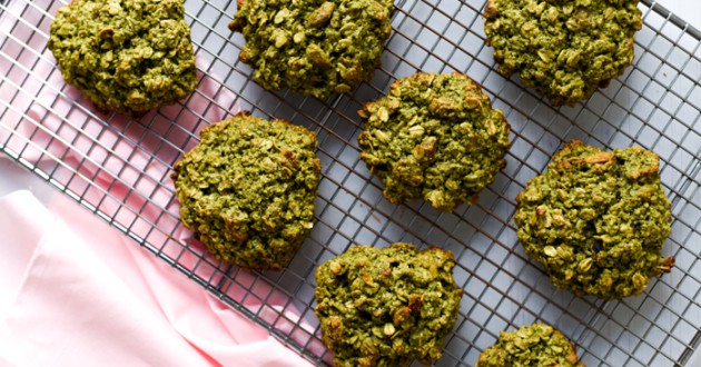 Matcha-Oatmeal Breakfast Cookies