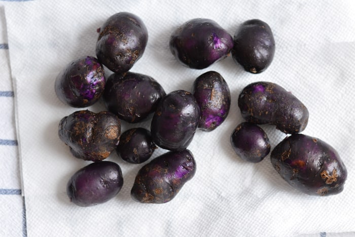 Pan-Fried Purple Potatoes with Cilantro Gremolata | The New Baguette