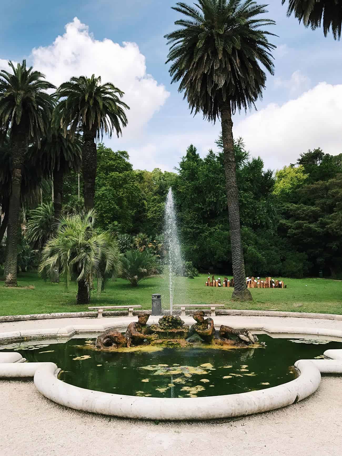Rome Botanical Garden fountain