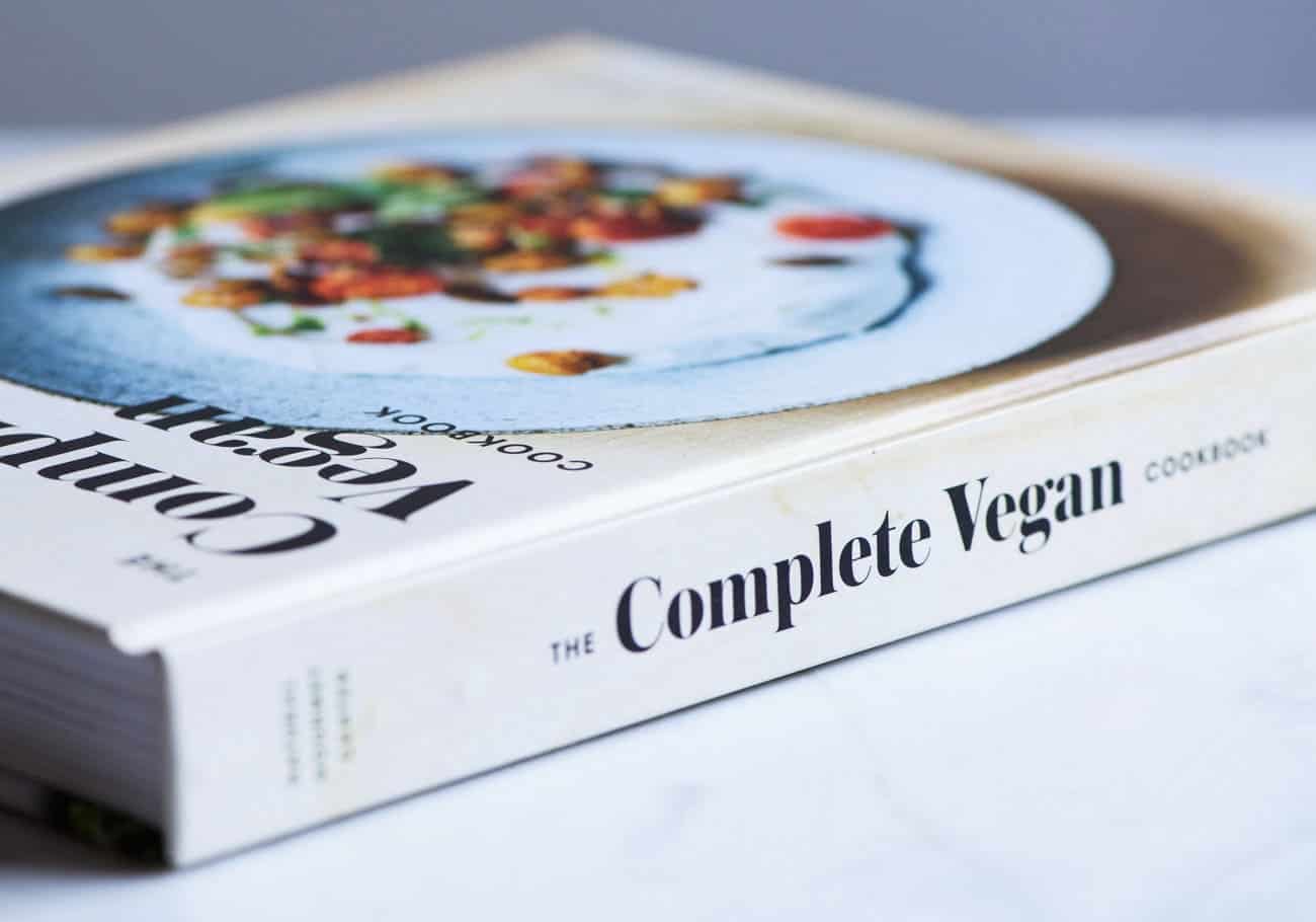 Close-up of The Complete Vegan Cookbook spine