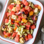 Greek Watermelon Salad with Vegan Tofu 