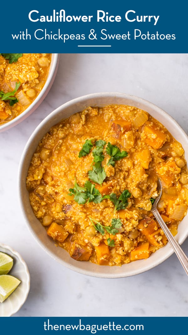 Cauliflower Rice Curry with Chickpeas and Sweet Potatoes