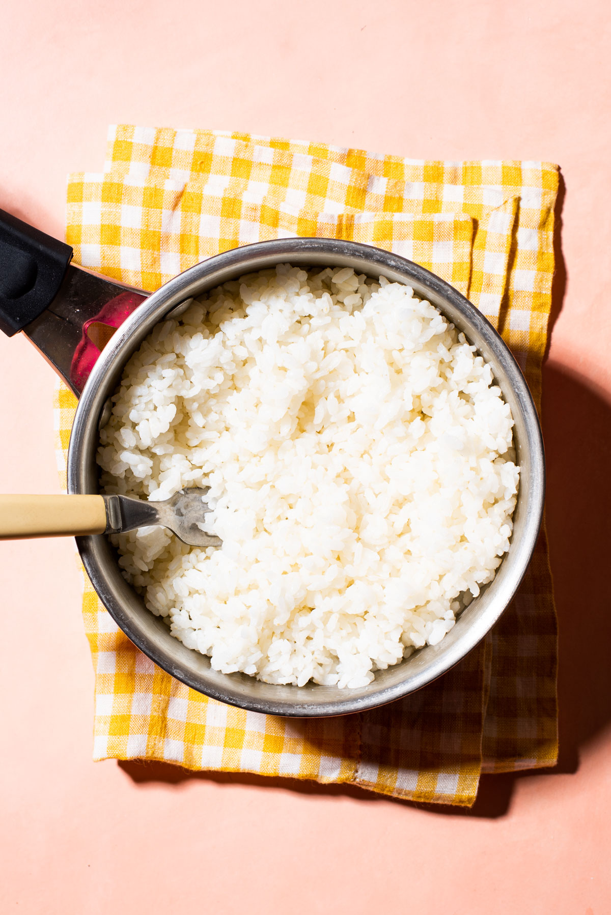 Small pot of white rice.