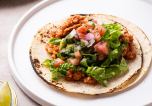 Vegan tacos with tempeh taco 
