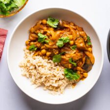 Eggplant chickpea curry.